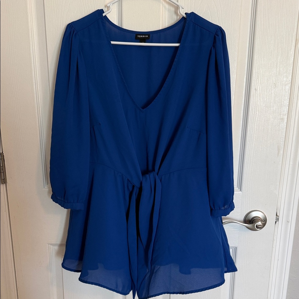 Torrid Deep Blue V-Neck Blouse